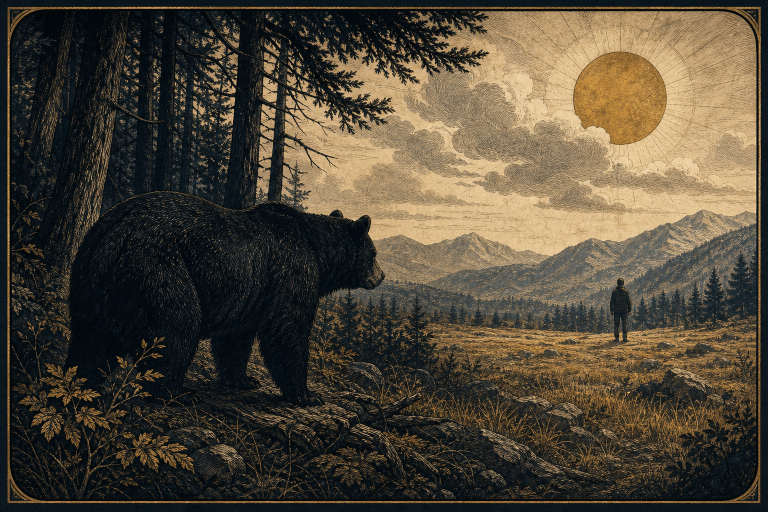Black bear dream interpretation illustration of strength caution territory instinct and protection