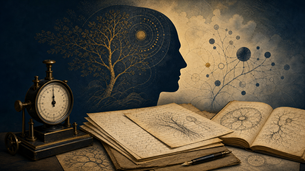 Analytical psychology papers, association instrument, and symbolic mind illustration