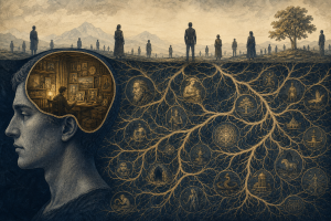 Personal unconscious compared with the shared archetypal roots of the collective unconscious