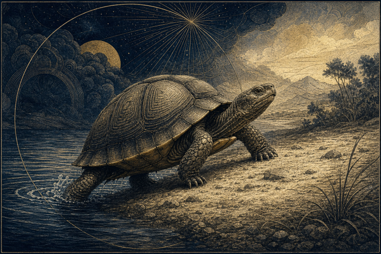 Turtle dream interpretation illustration of patience protection pacing and movement between environments